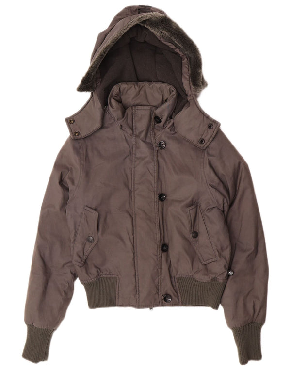 North Sails Chaqueta bomber con capucha y gráfico extragrande para mujer UK 6 XS Gris