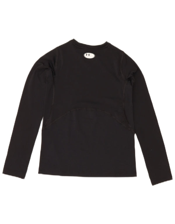 Under Armour Boys Heat Gear Top Long Sleeve 9-10 Years Medium Black