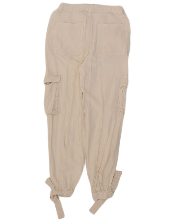 Zara Damen Jogger-Cargohose, Größe S, W26, L27, Weiß