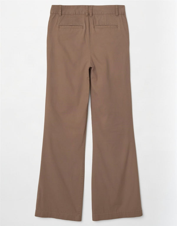 Boden Womens Flare Chino Trousers UK 10 Small W28 L31 Grey Cotton