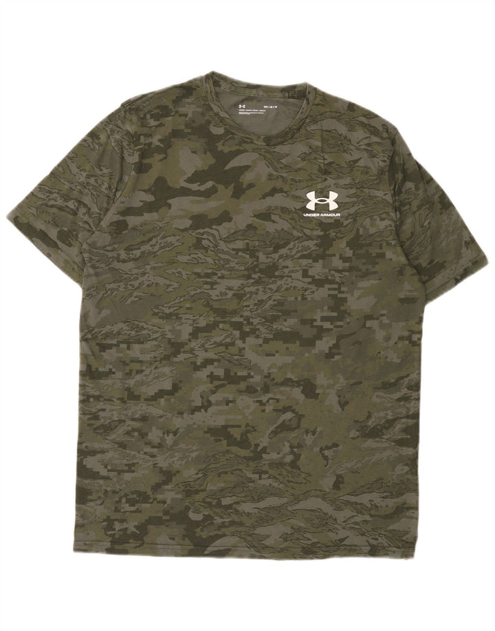 Under Armour Mens T-Shirt Top Medium Green Camouflage