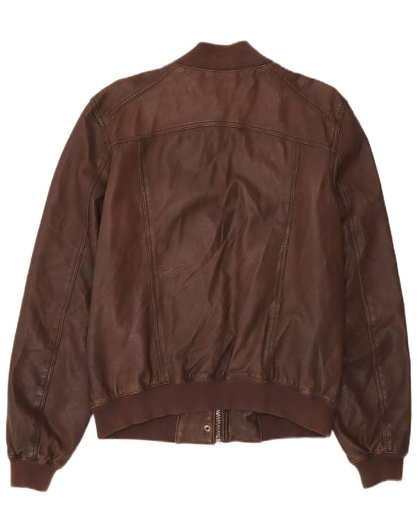 Giacca in pelle vintage da uomo UK 40 grande marrone
