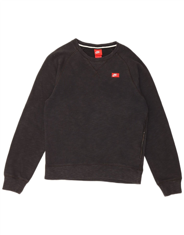 Nike Womens Sweatshirt Jumper UK 10 Small Black Cotton