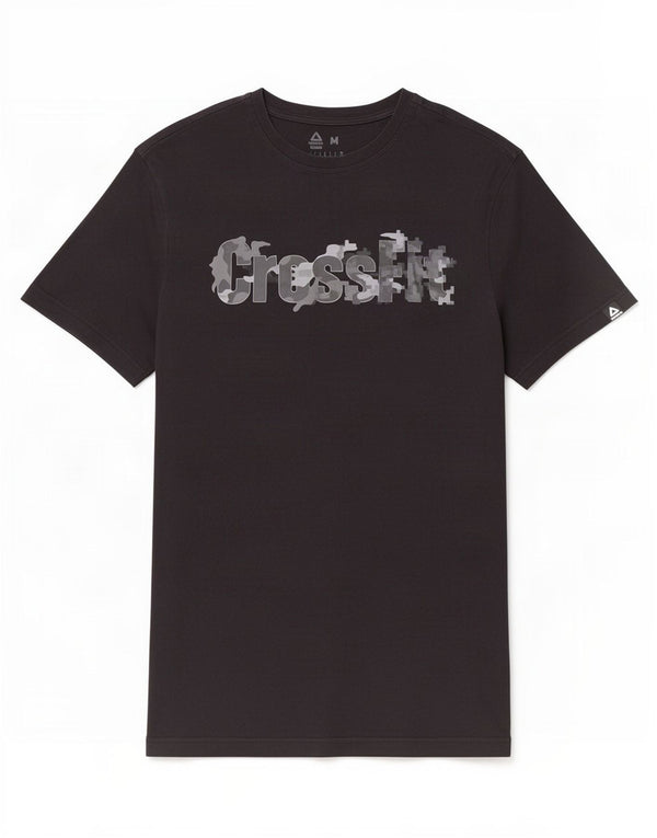 T-shirt grafica da uomo Reebok Top in cotone nero medio