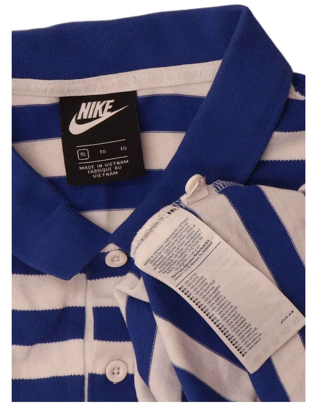 Nike Mens Polo Shirt XL Blue Cotton