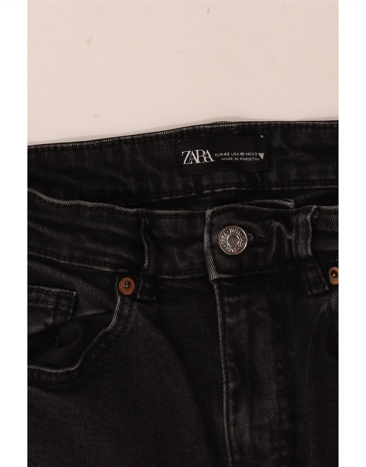 Zara Womens Crop Bootcut Jeans EU 42 Large W32 L24 Black