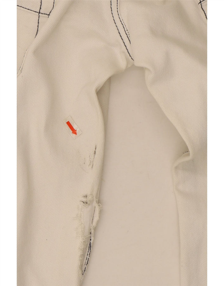 Armani Dame Distressed Straight Jeans W32 L30 Hvid Bomuld