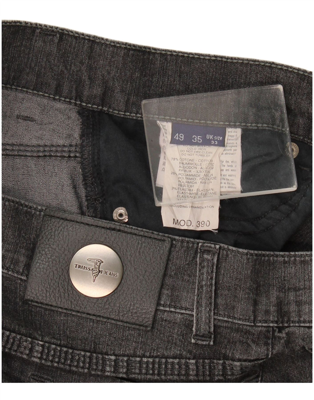 Trussardi Womens Straight Jeans  W33 L33 Grey Cotton