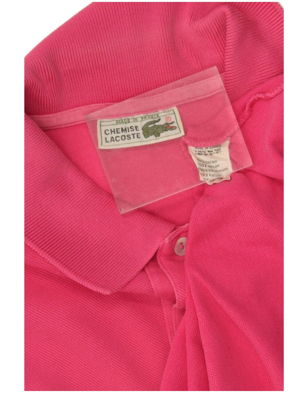 Lacoste Mens Polo Shirt Large Pink Cotton