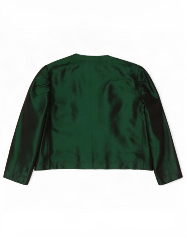 Vintage mujer 3/4 manga Bolero chaqueta Reino Unido 10 pequeño verde
