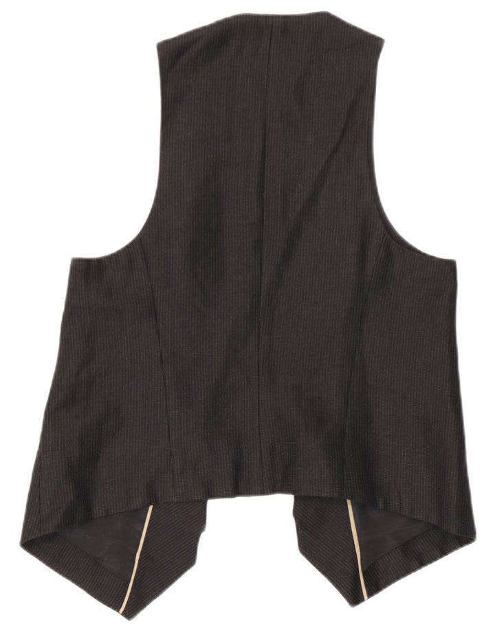 Massimo Dutti Womens OPEN Waistcoat EU 38 Medium Black Cotton