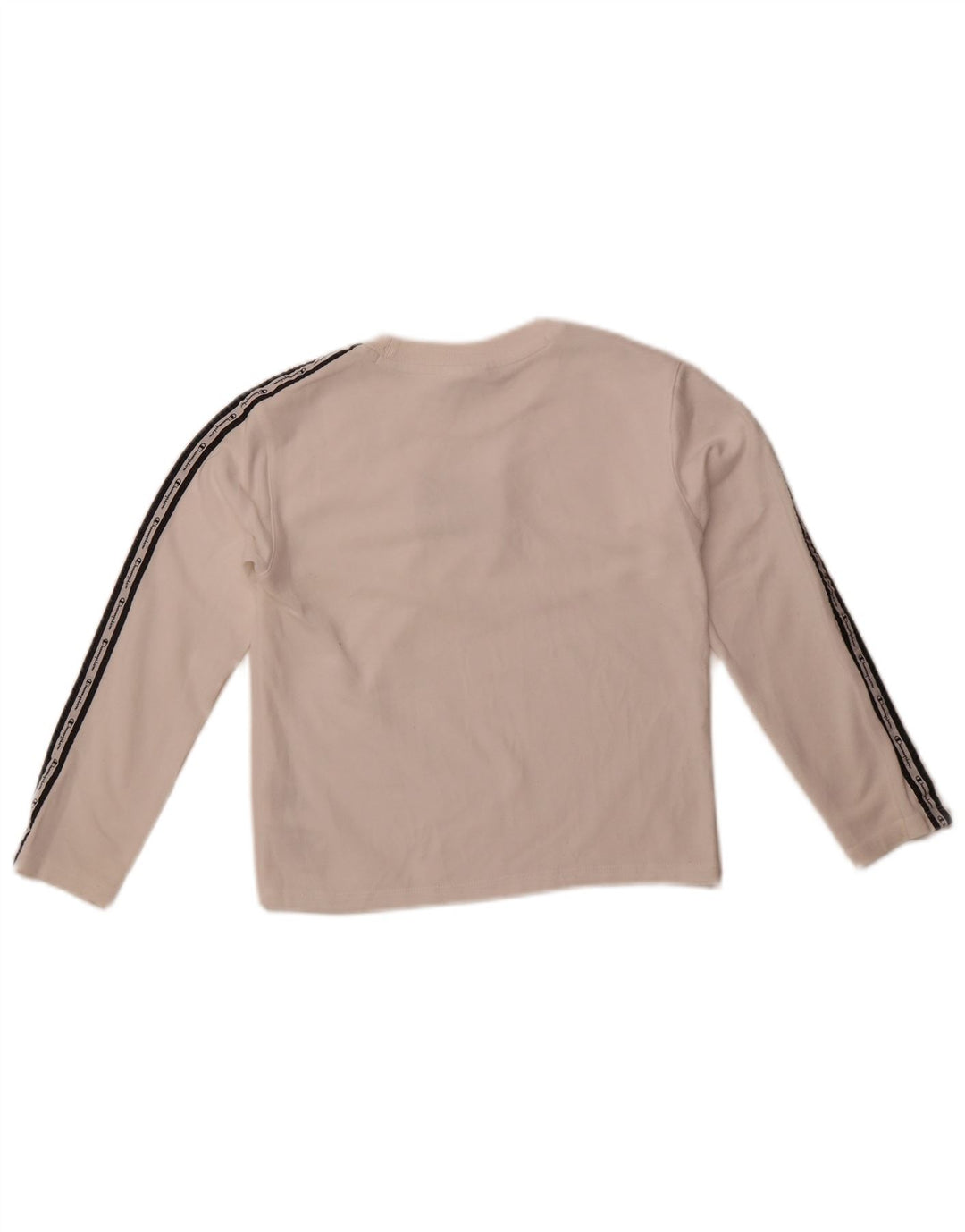 Champion Boys Graphic Top Long Sleeve 9-10 Years Medium White Cotton