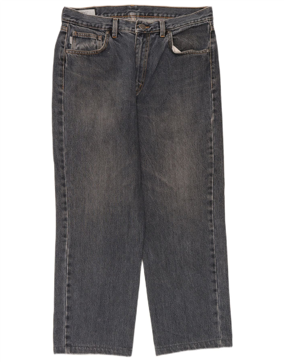 Belfe Mens Cropped Jeans W33 L26 Blue Cotton