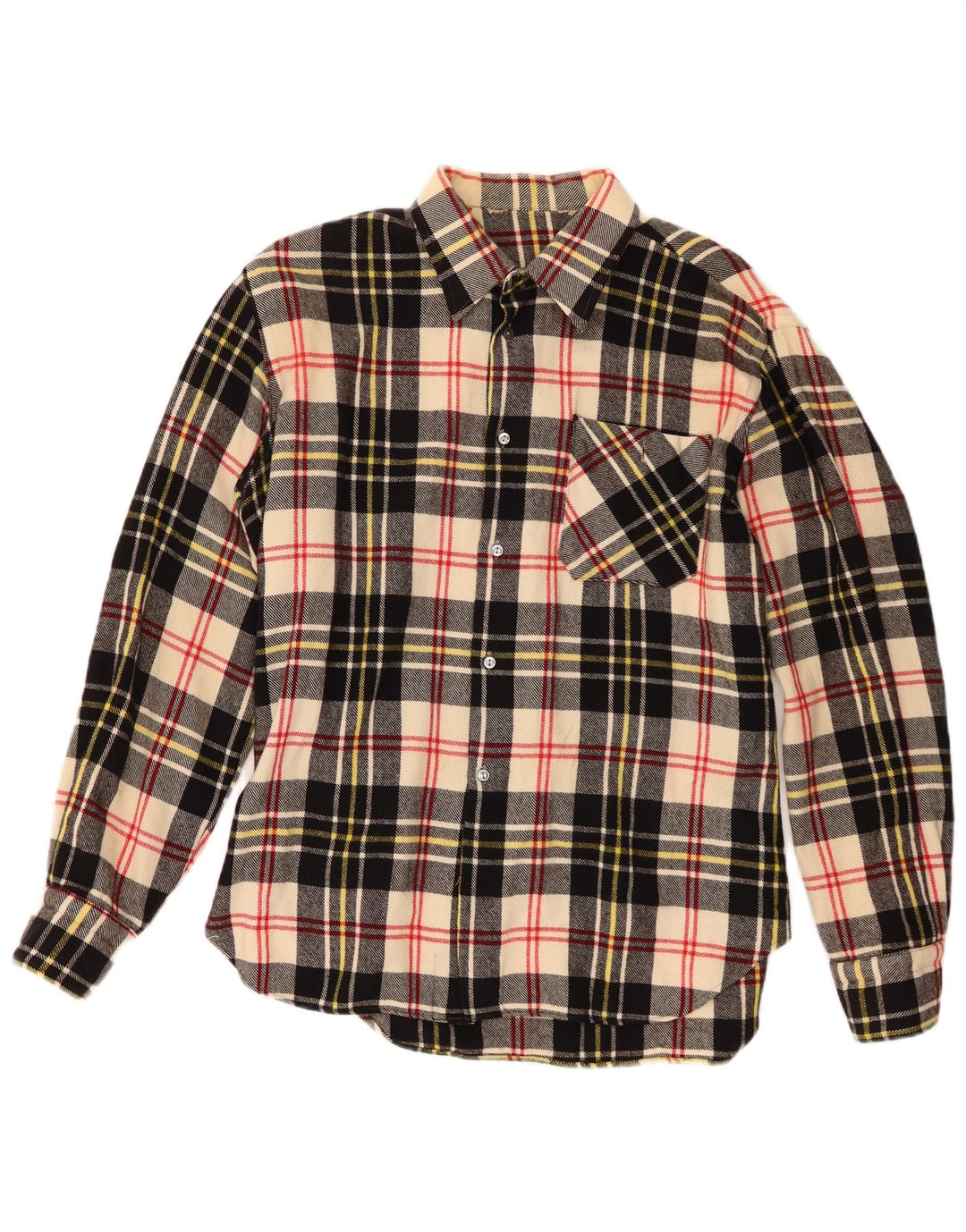 Vintage herre flannel skjorte medium flerfarvet plaid