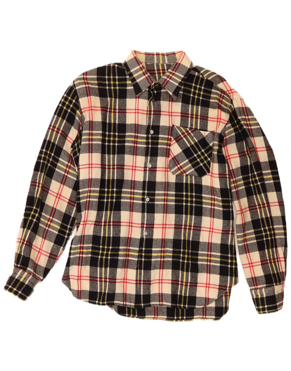 Vintage herre flannel skjorte medium flerfarvet plaid