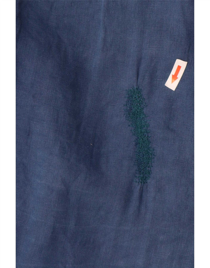 Ralph Lauren Mens Shirt Small Navy Blue Linen