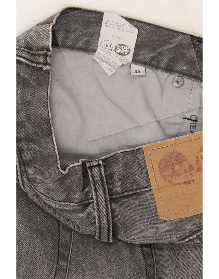 Cheap Monday Mens Denim Shorts Medium W30 Grey Cotton