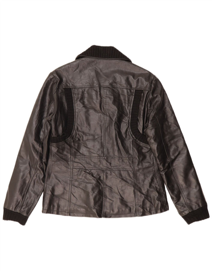 VINTAGE Womens Leather Jacket UK 18 XL Black Leather Vintage Vintage and Second-Hand Vintage from Messina Hembry 