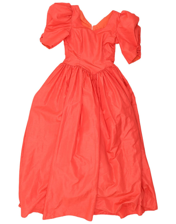 Vintage Damen Maxi Prinzessin Kleid UK 10 Small Pink