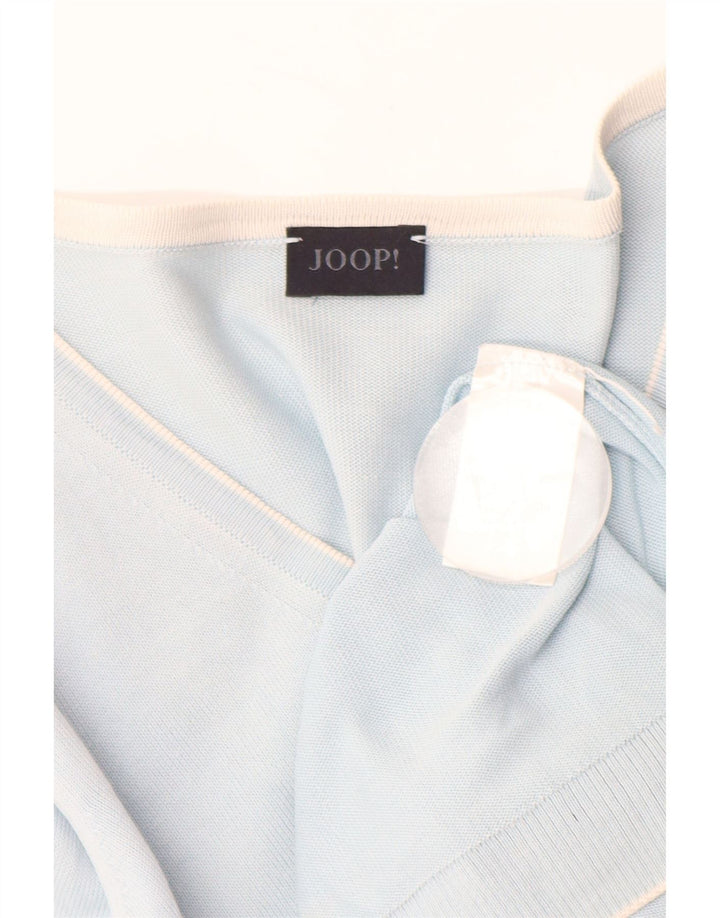 JOOP Womens V-Neck Jumper Sweater EU 38 Medium Blue Cotton