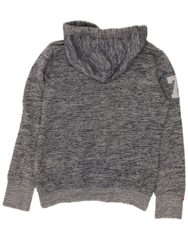 Superdry női grafikus kapucnis pulóver UK 16 nagy szürke foltos pamut