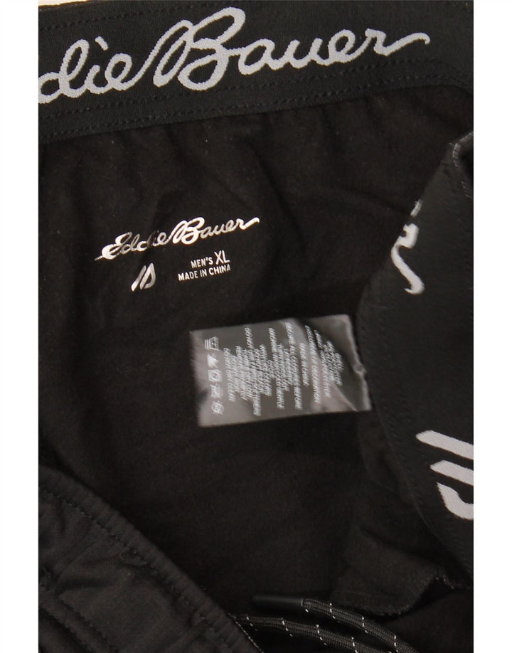 EDDIE BAUER Mens Tracksuit Trousers Joggers XL  Black Polyester