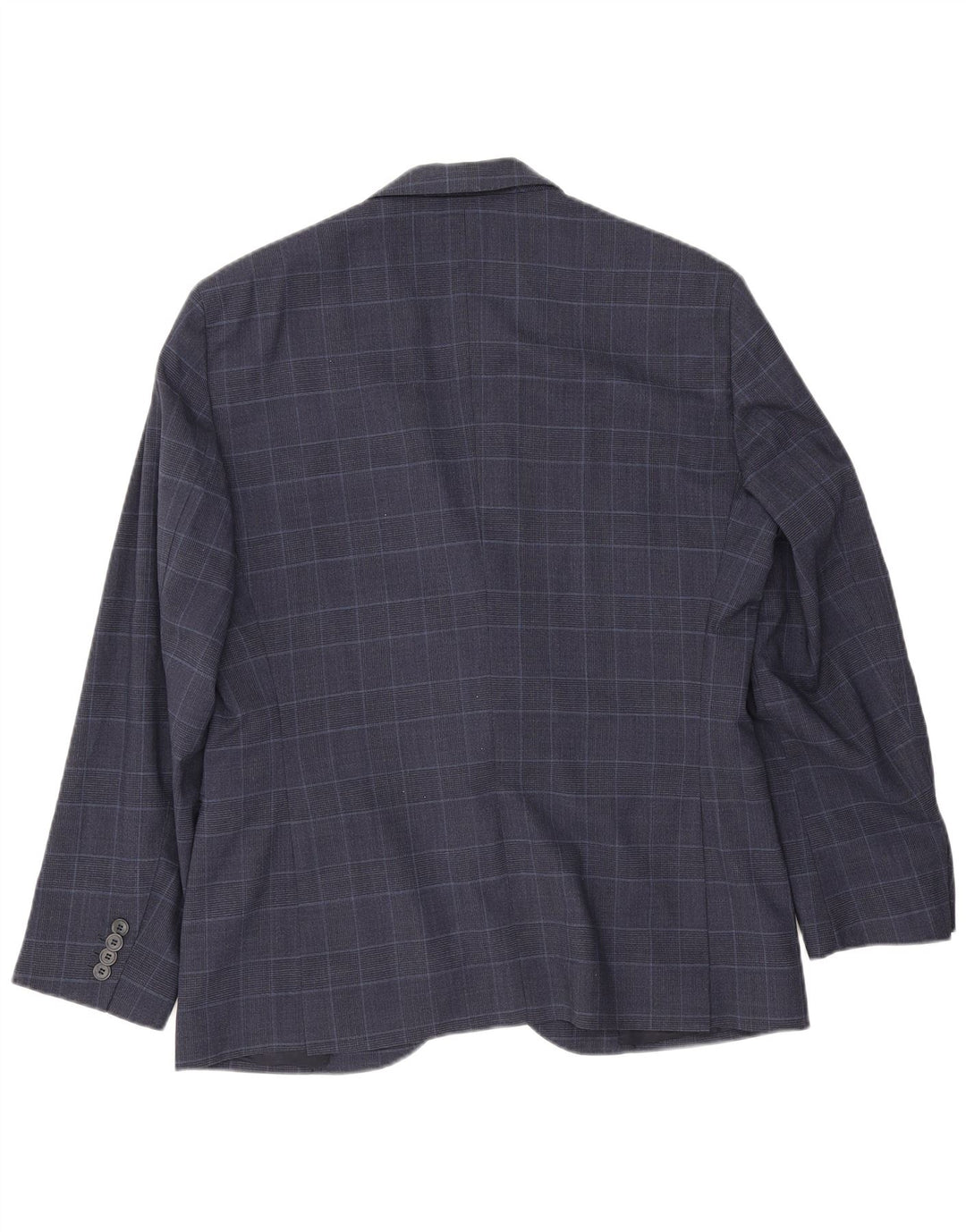 Massimo Dutti Veste blazer à 2 boutons pour homme EU 40 en laine à carreaux bleu marine moyen