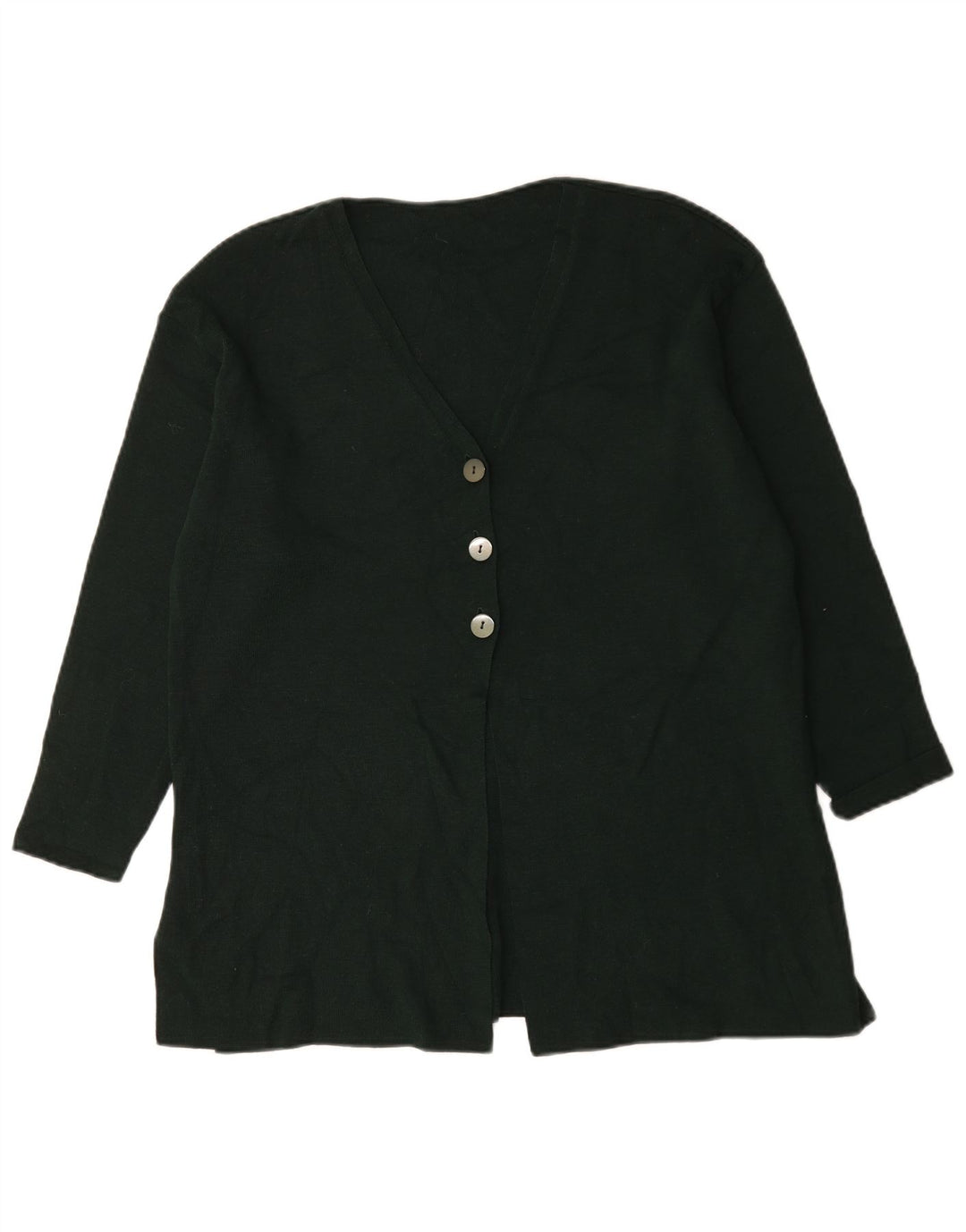 Marks & Spencer Womens Oversized Cardigan Sweater UK 12 Medium  Green Wool