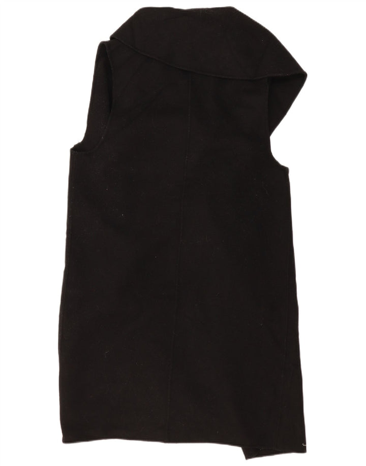 ZARA Womens Longline Open Cardigan Sweater UK 14 Medium Black Wool