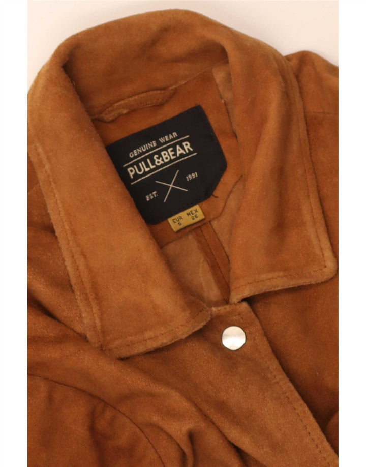 Giacca in pelle scamosciata da donna Pull & Bear UK 10 piccola Beige