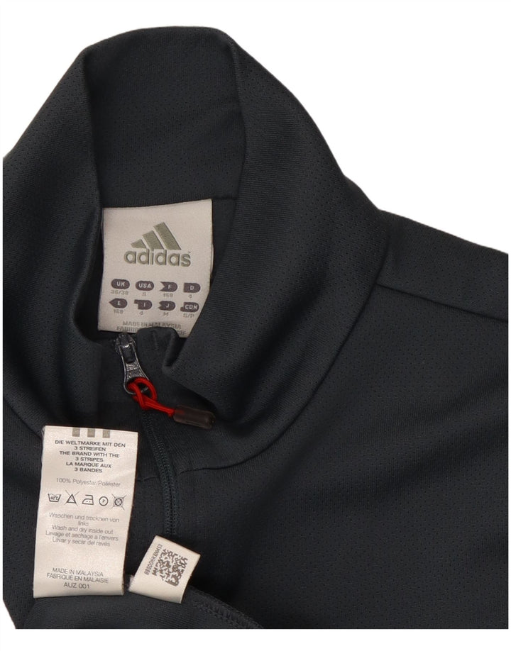 ADIDAS Mens Zip Neck Pullover Tracksuit Top UK 36/38 Small Grey Polyester