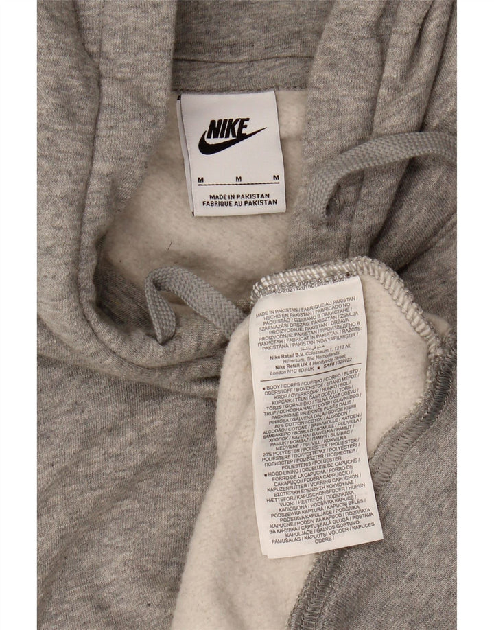 NIKE Mens Graphic Hoodie Jumper Medium Grey Cotton