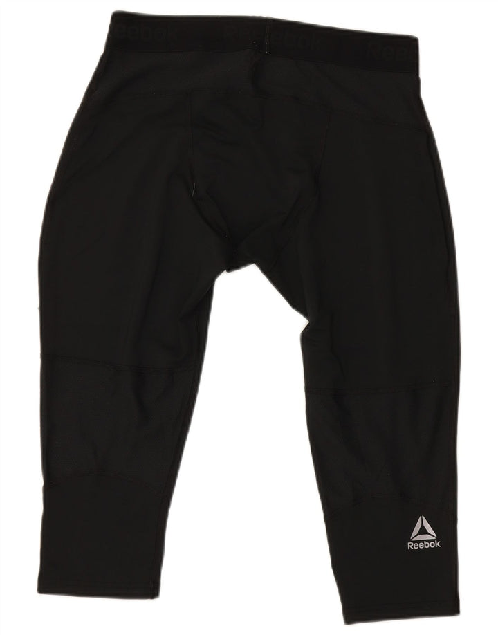REEBOK Mens Graphic Capri Leggings XL  Black Polyester