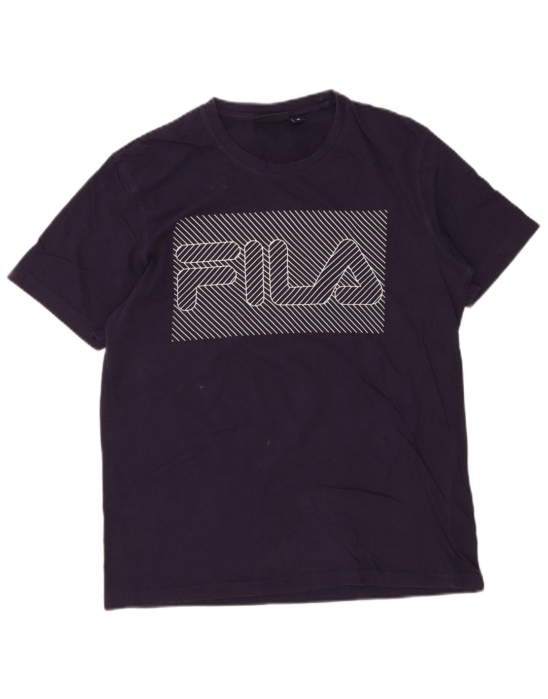 FILA Mens Graphic T-Shirt Top Medium Navy Blue Cotton