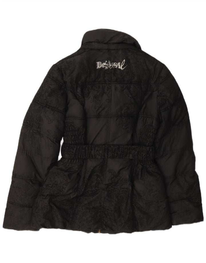 Jachetă căptușită cu grafică Desigual pentru femei EU 40 Medium Black Paisley Poliester