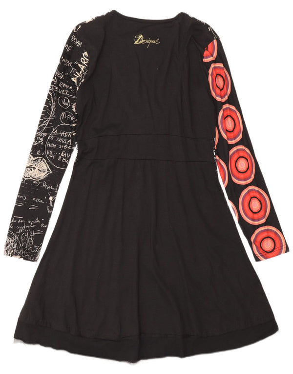 Desigual Womens Abstract Pattern Graphic Empire Kleid XL Schwarz Modern