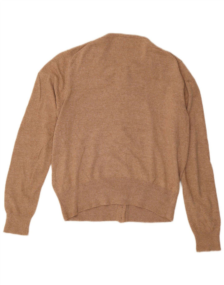 Marks & Spencer kvinders abstrakt mønster cardigan sweater UK 14 Medium Brown