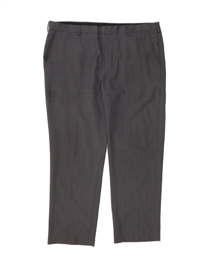 IZOD Mens Straight Chino Trousers W42 L30 Grey Check Polyester Vintage Izod and Second-Hand Izod from Messina Hembry 