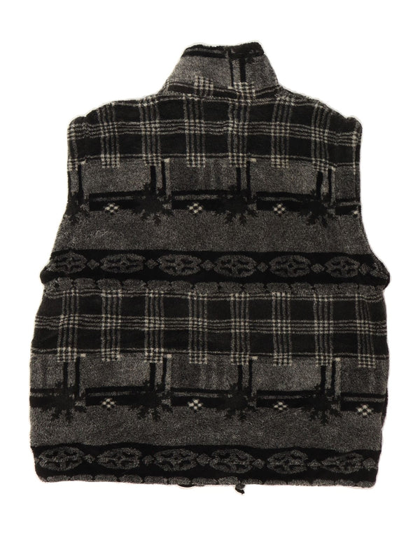 CAMPAGNOLO Gilet in pile da uomo UK 40 Large Grigio Fair Isle Poliestere
