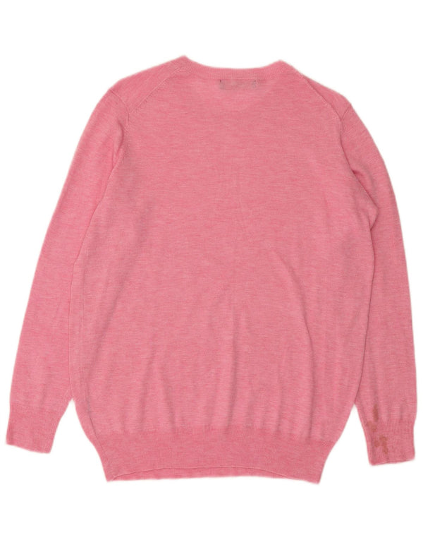 Maglione Zara da donna con scollo a barca UK 10 piccolo rosa screziato