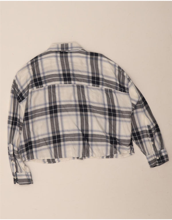 Damska koszula flanelowa Abercrombie & Fitch w kratę UK 10 w małą białą kratę