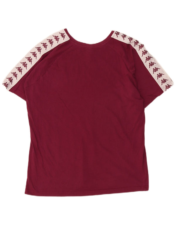 T-shirt grafica da uomo Kappa Top grande in cotone color block bordeaux