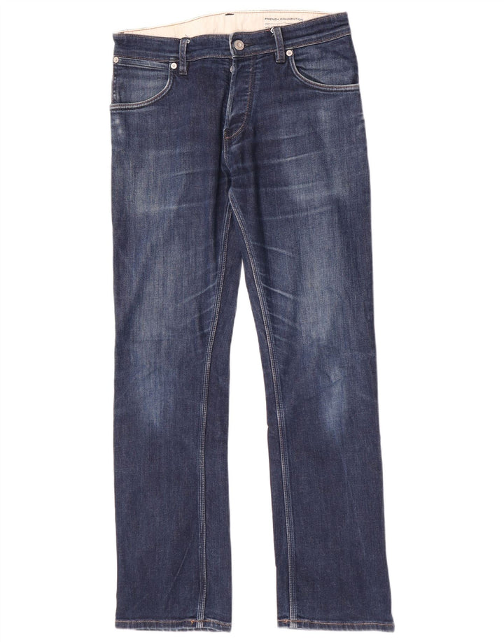 French Connection Mens Regular Straight Jeans W30 L32 Navy Blue Cotton