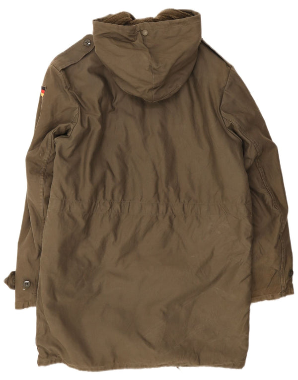 vintage Mens Militaire À Capuchon Sherpa Parka Veste UK 36 Petit Coton Kaki