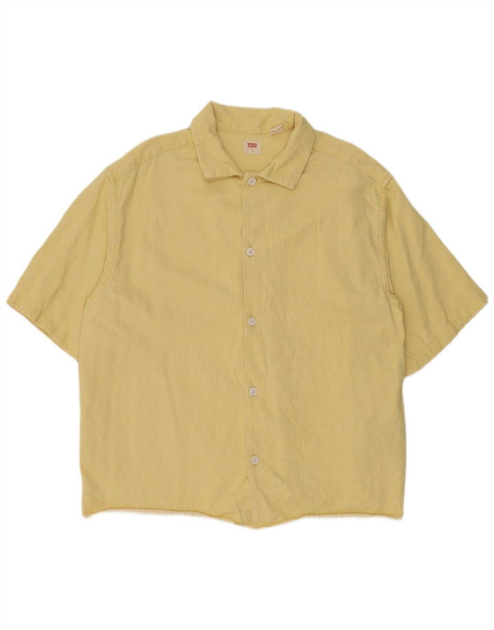 Levi's Mens Short Sleeve Denim Shirt Medium Yellow Cotton
