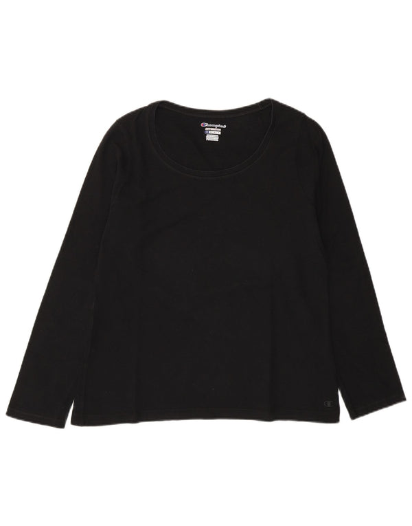 Champion Damen Top Langarm UK 12 Medium Schwarz Baumwolle