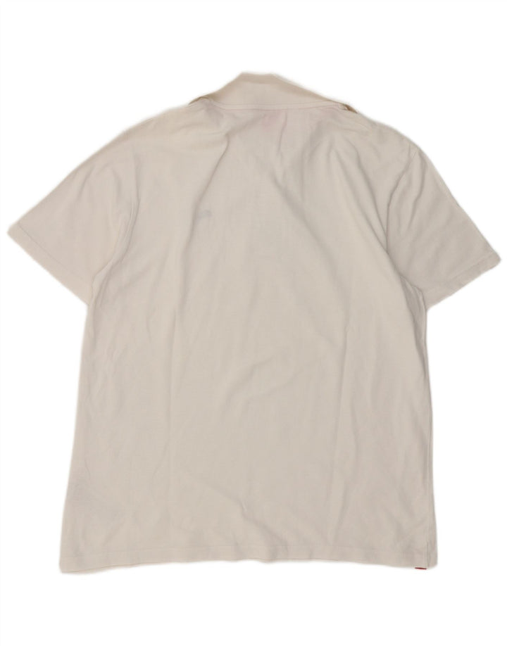 Puma Mens Polo Shirt Medium White Cotton