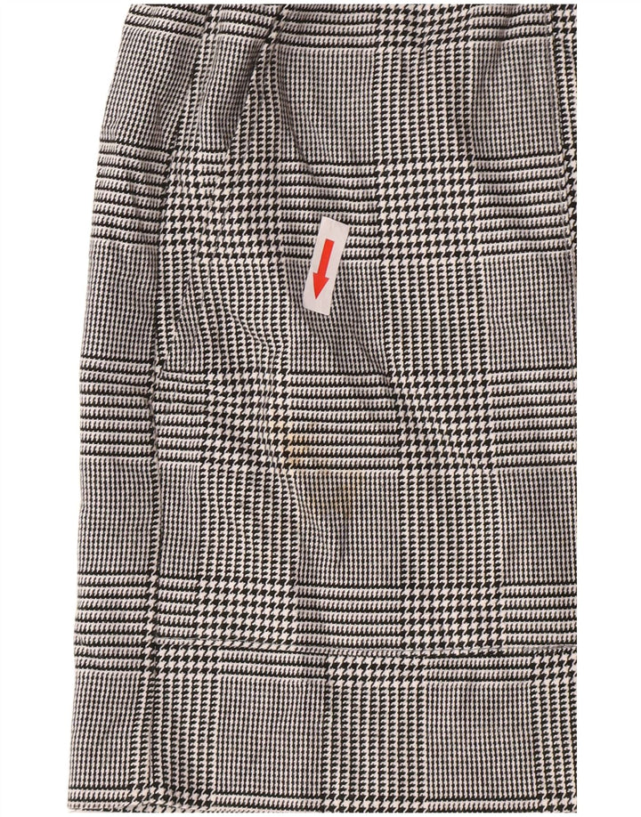 Zara Womens High Waist Chino Shorts Large W30  Grey Houndstooth Polyester