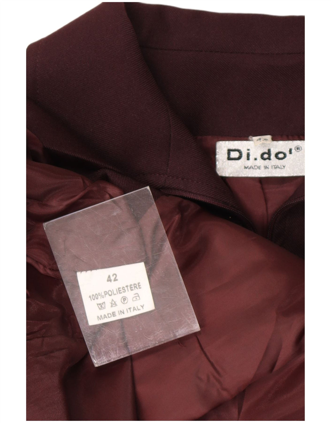 DI.DO Womens Blazer Jacket IT 42 Medium Burgundy Polyester