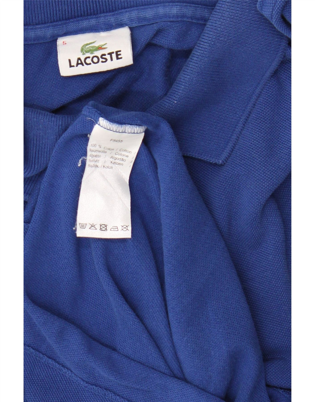 Lacoste Mens Polo Shirt Size 5 Large Blue Cotton